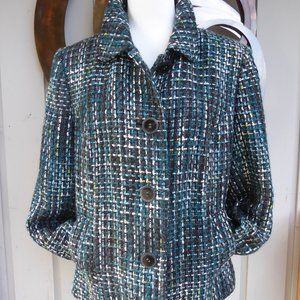 Smart Multi-coloured Tweed Jacket, Fully lined, Size 14